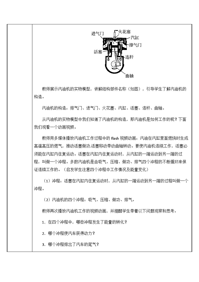 沪科版物理九年级全一册第十三章第一节 热机 汽油机的工作原理教案02
