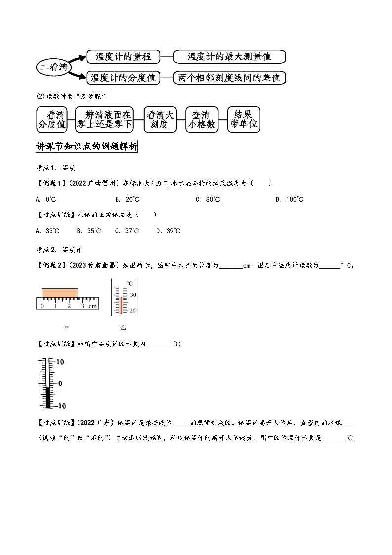 人教版八年级物理上册同步(拓展)学讲练测大讲义专题3.1温度(原卷版+解析)第3页