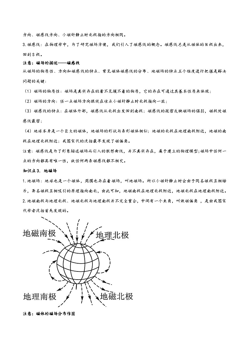 人教版九年级物理全一册同步(拓展)学讲练测大讲义专题20.1磁现象磁场(原卷版+解析)02