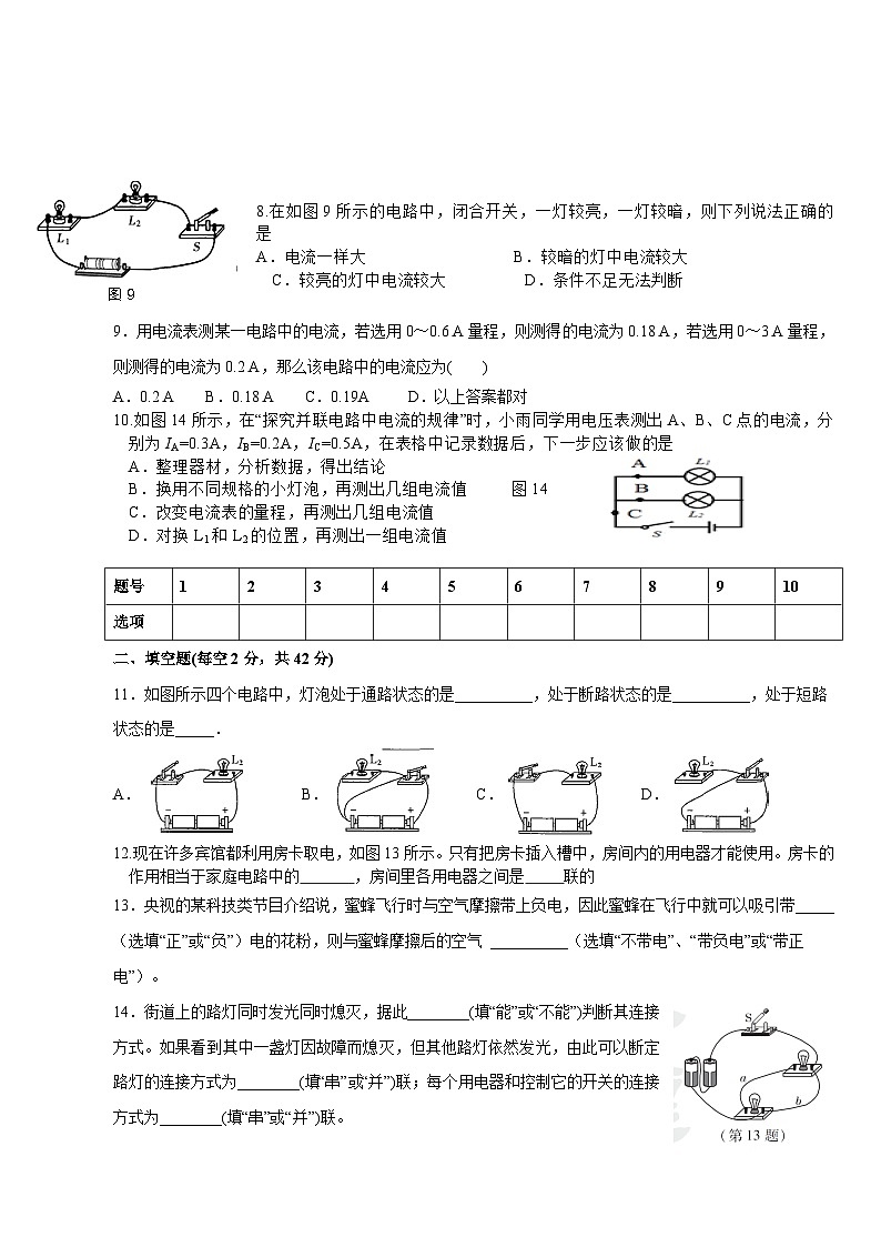 山东省临沂市临沭县青云初级中学2024-2025学年九年级上学期10月月考物理试题02