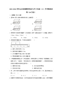2023-2024学年山东省淄博市张店九中八年级（上）月考物理试卷（10月份）