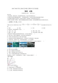 上海市徐汇区2024～2025学年九年级上学期10月月考物理试题（含答案）