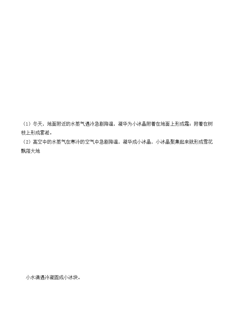 人教版八年級物理上冊教材解讀與重難點突破 3.4升華和凝華-【課堂筆記】同步練習(xí)(附答案)第3頁