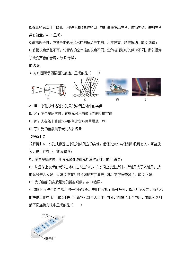 河北省邯郸市馆陶县2024年中考二模物理试卷(解析版)第2页