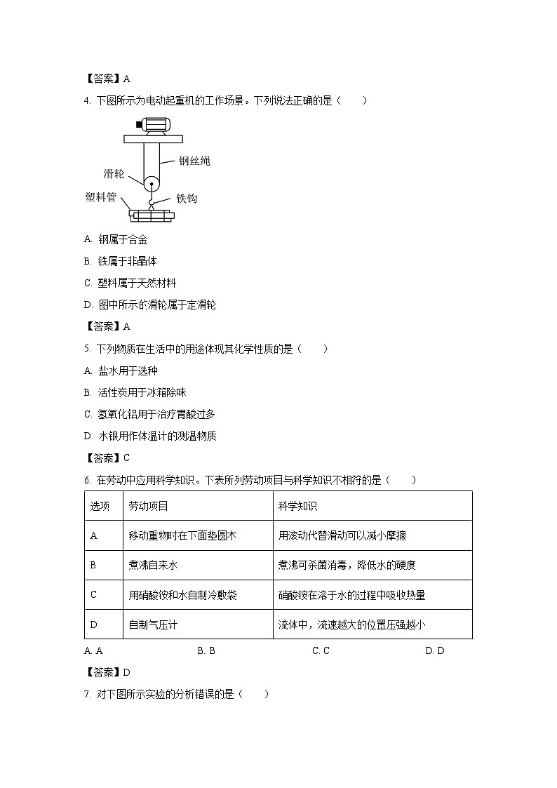 河北省2024年中考真题理综物理试卷第2页