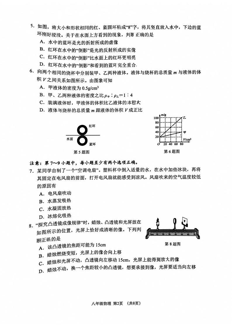 2023-2024学年辽宁省大连市沙河口区八年级(上)期末物理试卷02
