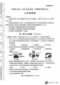 陕西省渭南市合阳县合阳县第三初级中学2024-2025学年九年级上学期11月期中物理试题