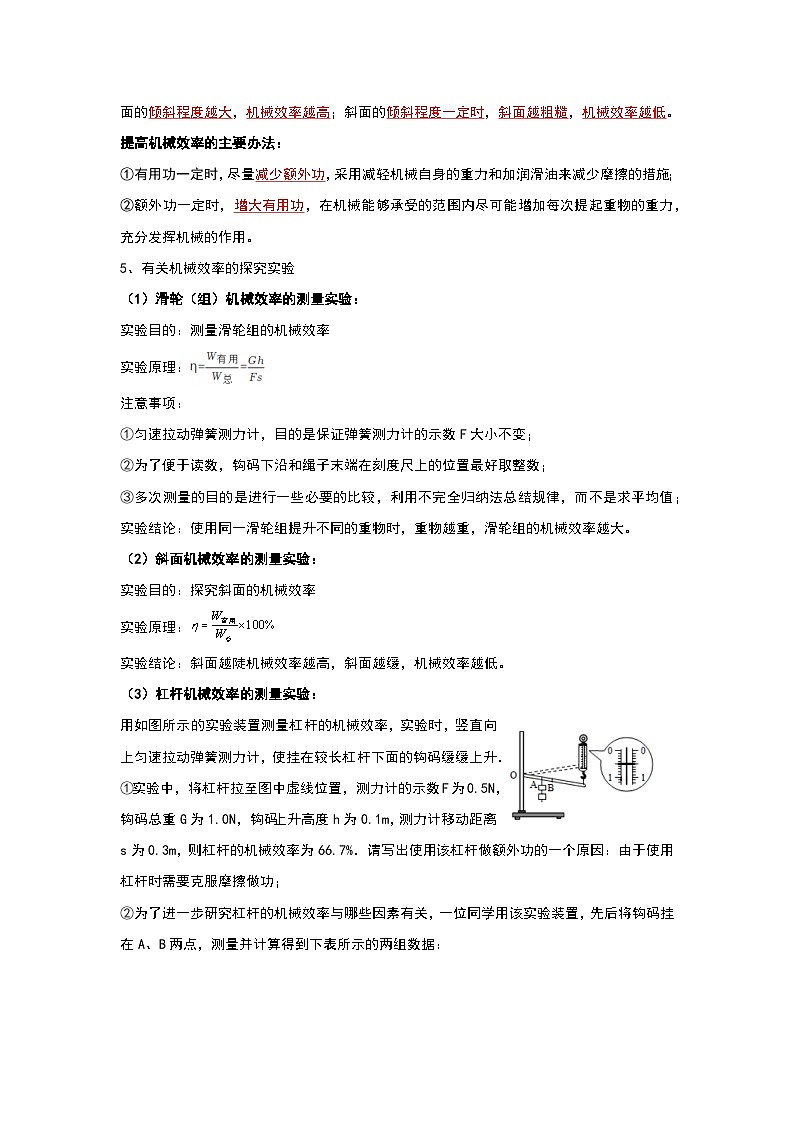 人教版物理八年级下册同步讲义+专题训练12.3 机械效率(考点解读)(原卷版)第3页