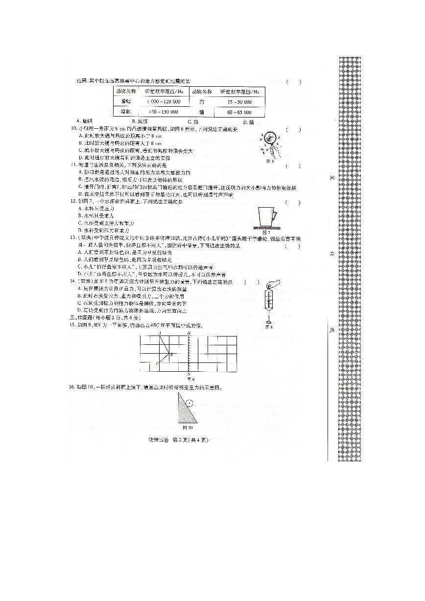 2023-2024學(xué)年河南省安陽市滑縣八年級（上）期末物理試卷第2頁