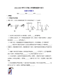 2024-2025学年八年级上学期物理期中复习之实验专项l练习（苏科版2024）（含答案解析）