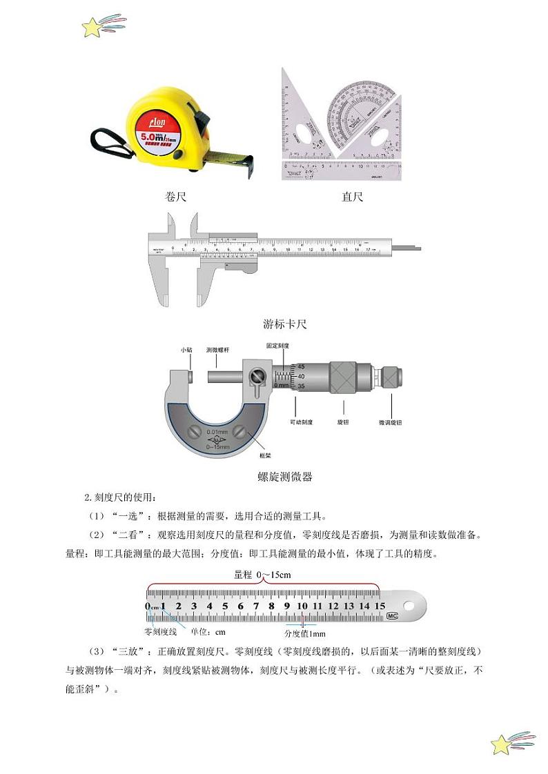 第1节 长度和时间的测量(第1课时)(通关讲义)(学生版) 2024-2025学年(人教版)八年级上册物理期中期末题型复习讲义第2页