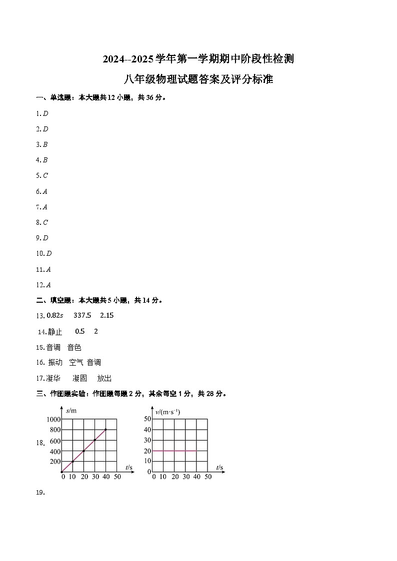 八年级物理答案第1页