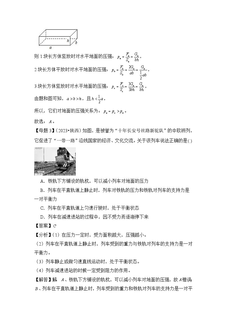 2024年中考物理母题解密专题09 压强 液体压强讲义(附答案)第3页