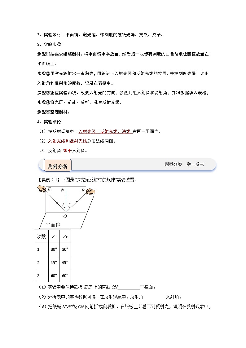 4.2 光的反射-初中物理八年级上册 知识点梳理+专项训练(人教版2024)03