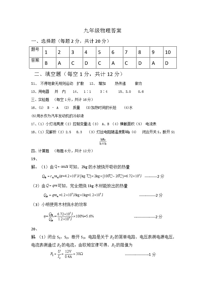 河北省石家庄市栾城区2024-2025学年九年级上学期期中考试物理试题01