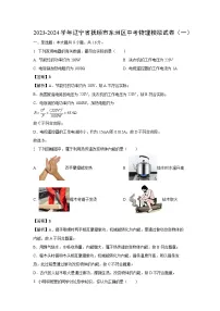 辽宁省抚顺市东洲区2024年中考模拟（一）物理试卷（解析版）