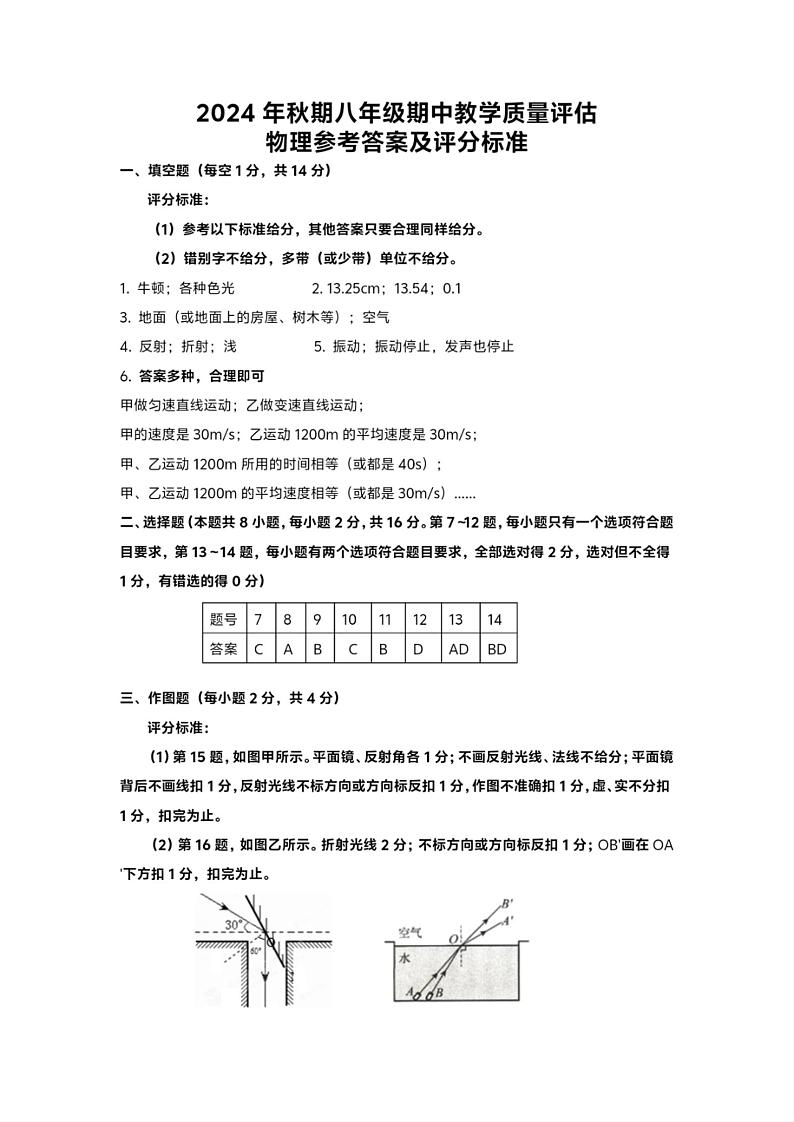 八年级物理答案_QQ浏览器转格式第1页