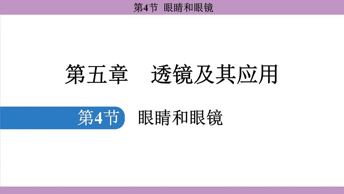 5.4 眼睛和眼镜(课件)---2024-2025学年人教版物理八年级上册第1页