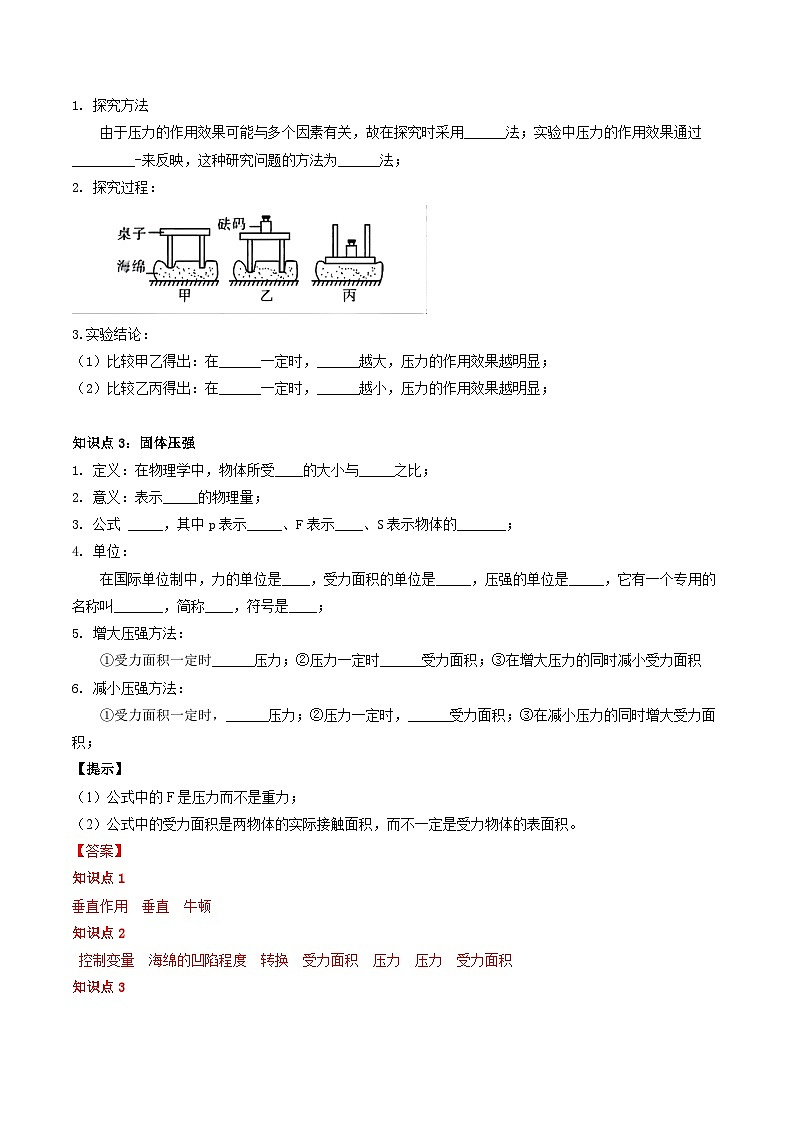 2025年中考物理一轮复习考点过关练习专题10 压力与压强(解析版)第2页