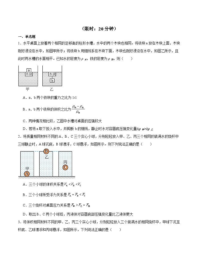 2025年中考物理二轮培优难点练习专题02 压强和浮力(压轴题)(原卷版)第2页