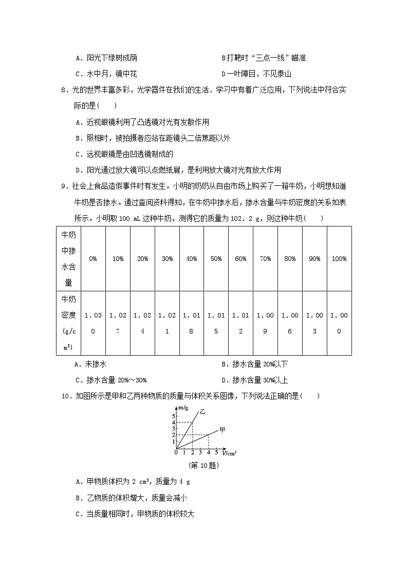 山西省2024八年级物理上学期期末学情评估试卷(附答案人教版)第3页