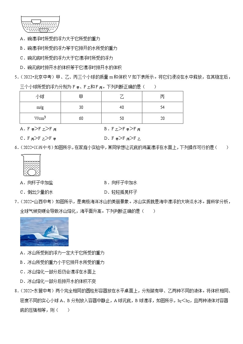 第10章 浮力(易错真题汇编)(原卷版)-2023年中考物理一轮复习高频考点精讲与易错题精选(全国通用)第2页