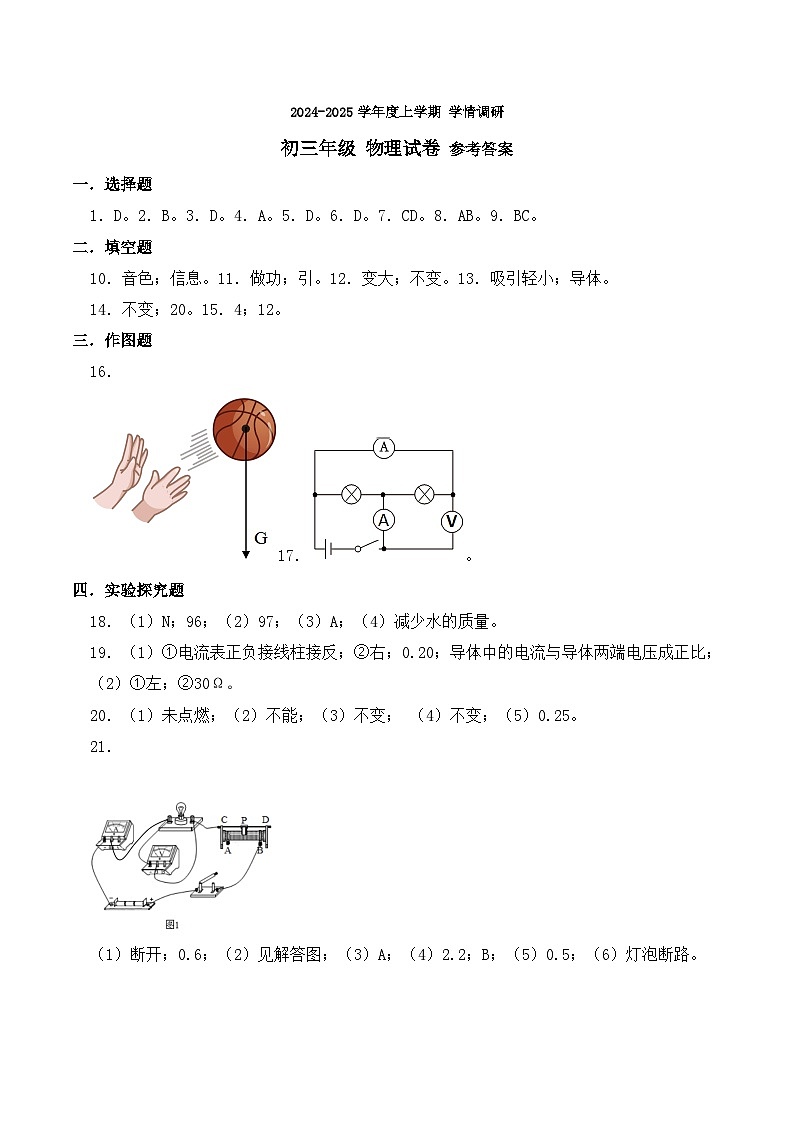 辽宁省沈阳市浑南区东北育才学校2024-2025学年九年级上学期11月月考物理试题01