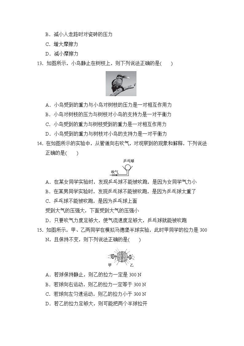 期末模拟检测卷 试题 2024-2025学年沪粤版物理八年级下册第3页