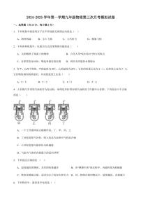 甘肃省武威第二十五中学2024～2025学年九年级(上)第三次月考物理模拟试卷(含答案)