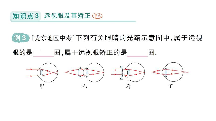 初中物理新人教版八年級上冊第五章第四節(jié) 眼睛和眼鏡作業(yè)課件2024秋第7頁