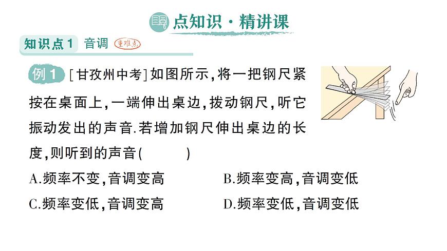 初中物理新人教版八年級上冊第二章第二節(jié) 聲音的特性作業(yè)課件2024秋第2頁