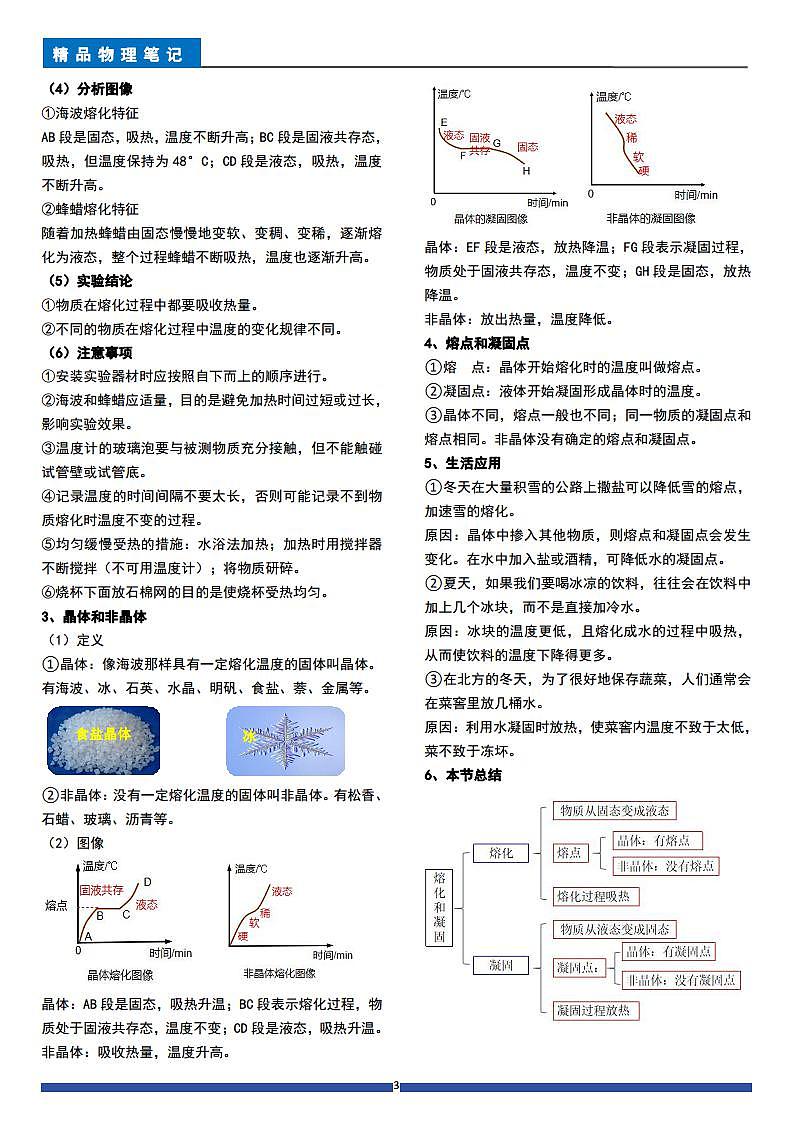 八年级物理上册 第3章物态变化(每节精讲单元练习答案)第3页