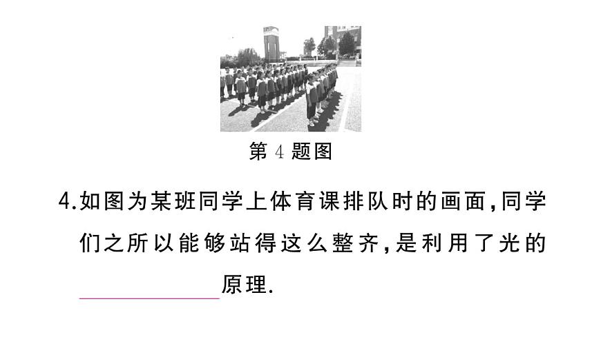 初中物理新人教版八年級(jí)上冊(cè)第四章第一節(jié) 光的直線傳播作業(yè)課件2024秋季第7頁(yè)