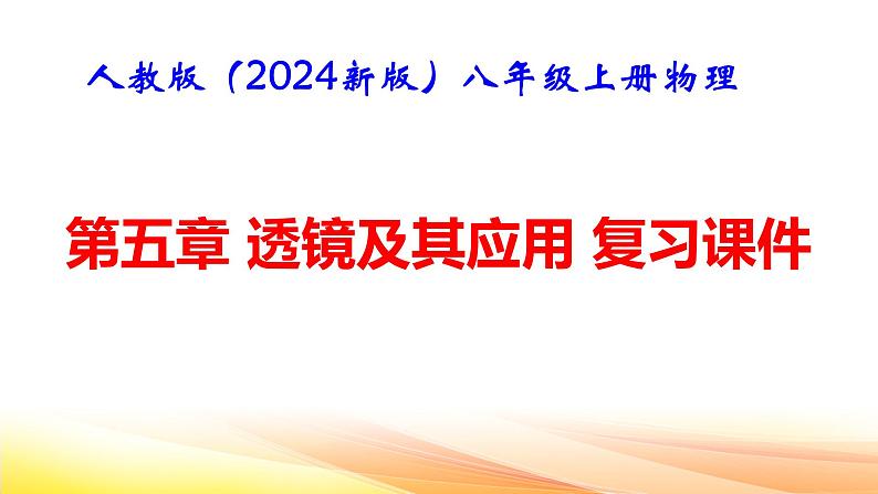 人教版(2024新版)八年级上册物理第五章 透镜及其应用 章末复习课件第1页