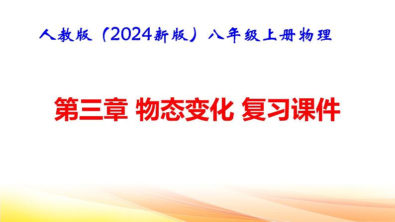 人教版(2024新版)八年级上册物理第三章 物态变化 章末复习课件第1页