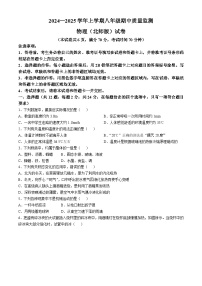 湖北省咸宁市咸安区2024-2025学年八年级上学期期中物理试题