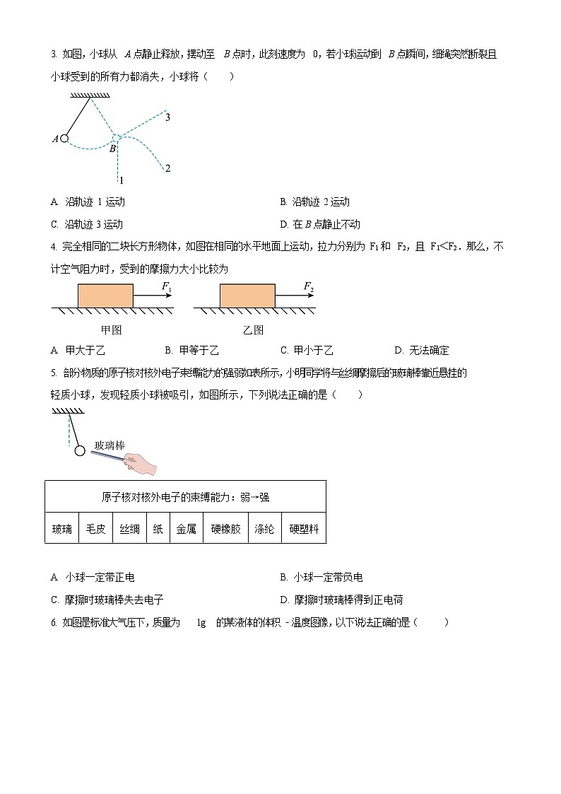 2023年广东省广州市广大附中中考一模物理试题(含答案)第2页