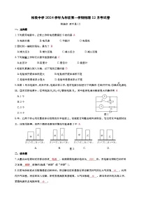 上海市黄浦区格致中学2024-2025学年九年级上学期12月月考物理试卷