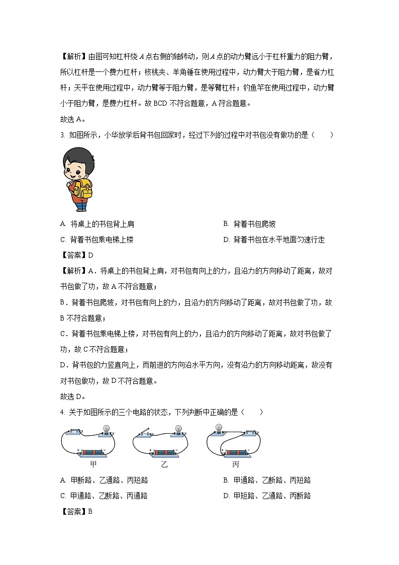 2024~2025学年陕西省西安市西咸新区九年级上学期11月期中物理试卷(解析版)第2页
