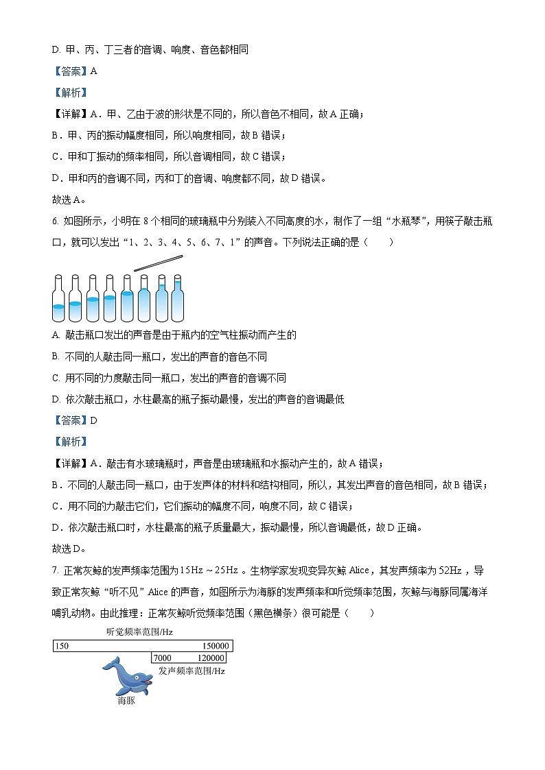 广东省清远市连州慧光中学2024-2025学年八年级上学期9月月考物理试题(解析版)-A4第3页