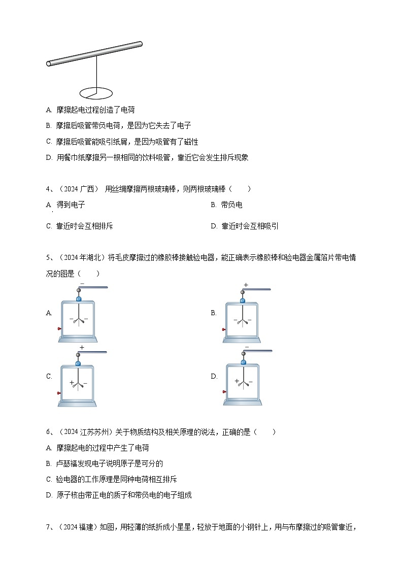 2024年中考物理分類匯編---摩擦起電 第2頁