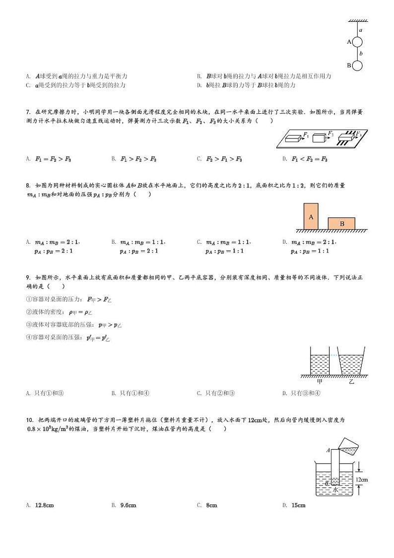 四川省西昌市西昌航天学校2023-2024学年八年级(下)期中模拟物理试卷卷(02)(含解析)第2页