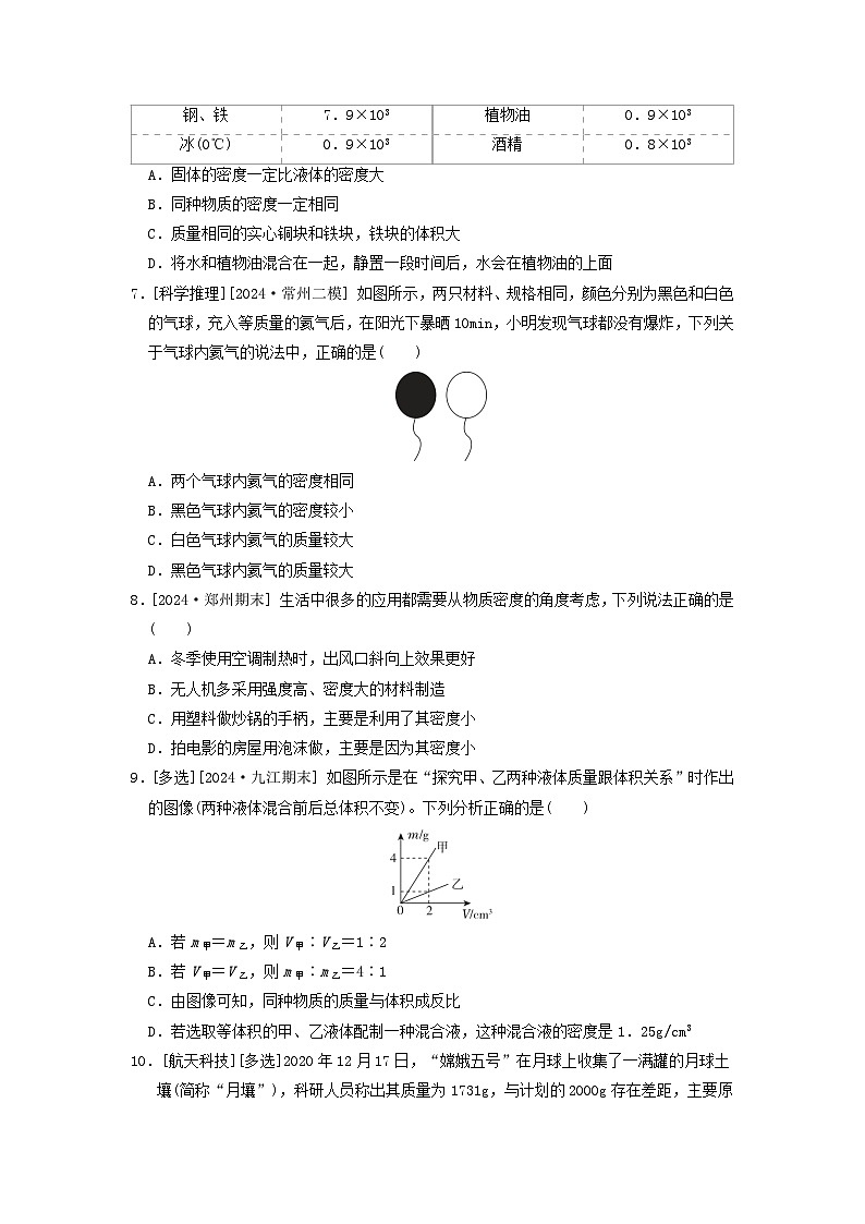 2024八年级物理上册第四章物质与材料综合素质评价试卷(附答案鲁科版五四制)第2页