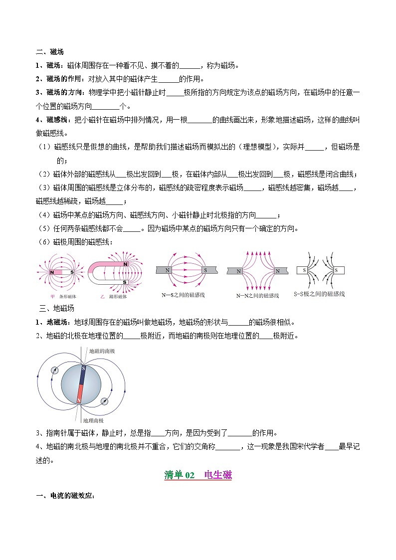 考点清单06 电与磁【14题型】(原卷版)第2页