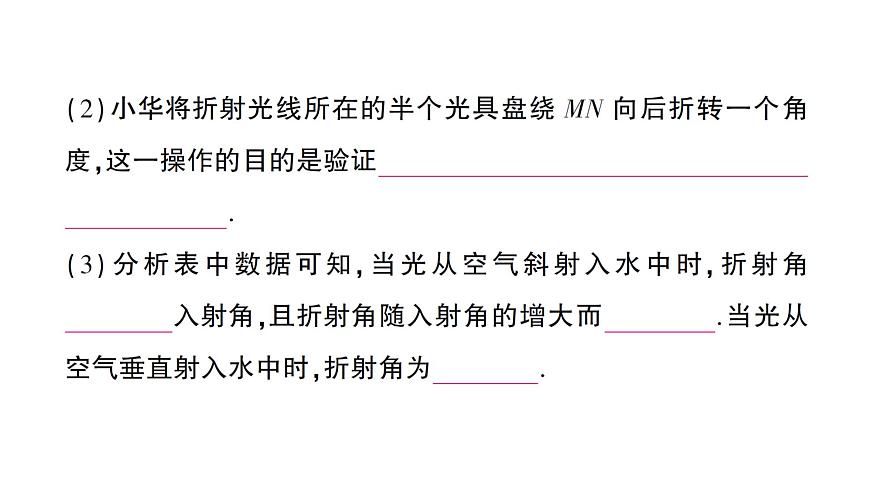 初中物理新滬科版八年級全冊第三章第三節(jié) 光的折射作業(yè)課件2024秋第7頁
