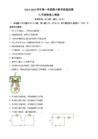 精品解析:河北省沧州市南皮县桂和中学2024-2025学年九年级上学期11月期中物理试题(原卷版)-A4
