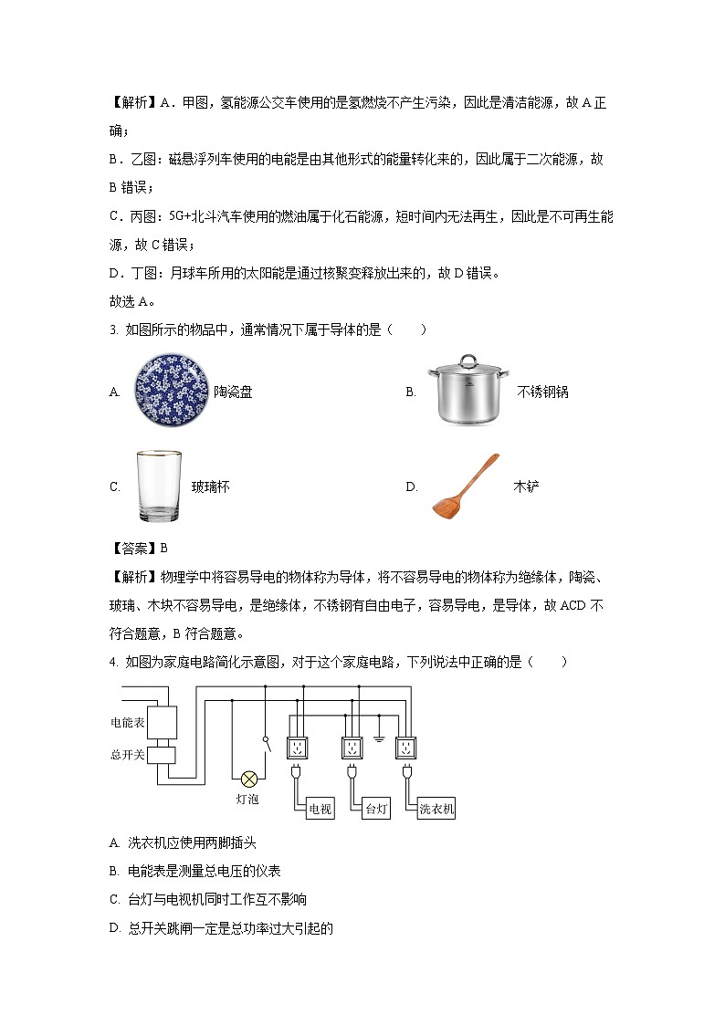 河北省石家莊市橋西區(qū)2023-2024學年九年級(上)期末質(zhì)量監(jiān)測物理試卷(解析版)第2頁