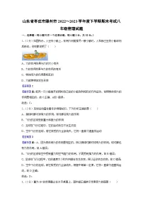 2022~2023学年山东省枣庄市滕州市度八年级(下)期末物理物理试卷