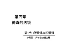 初中物理新沪科版八年级全册第四章第一节 凸透镜与凹透镜教学课件2024秋