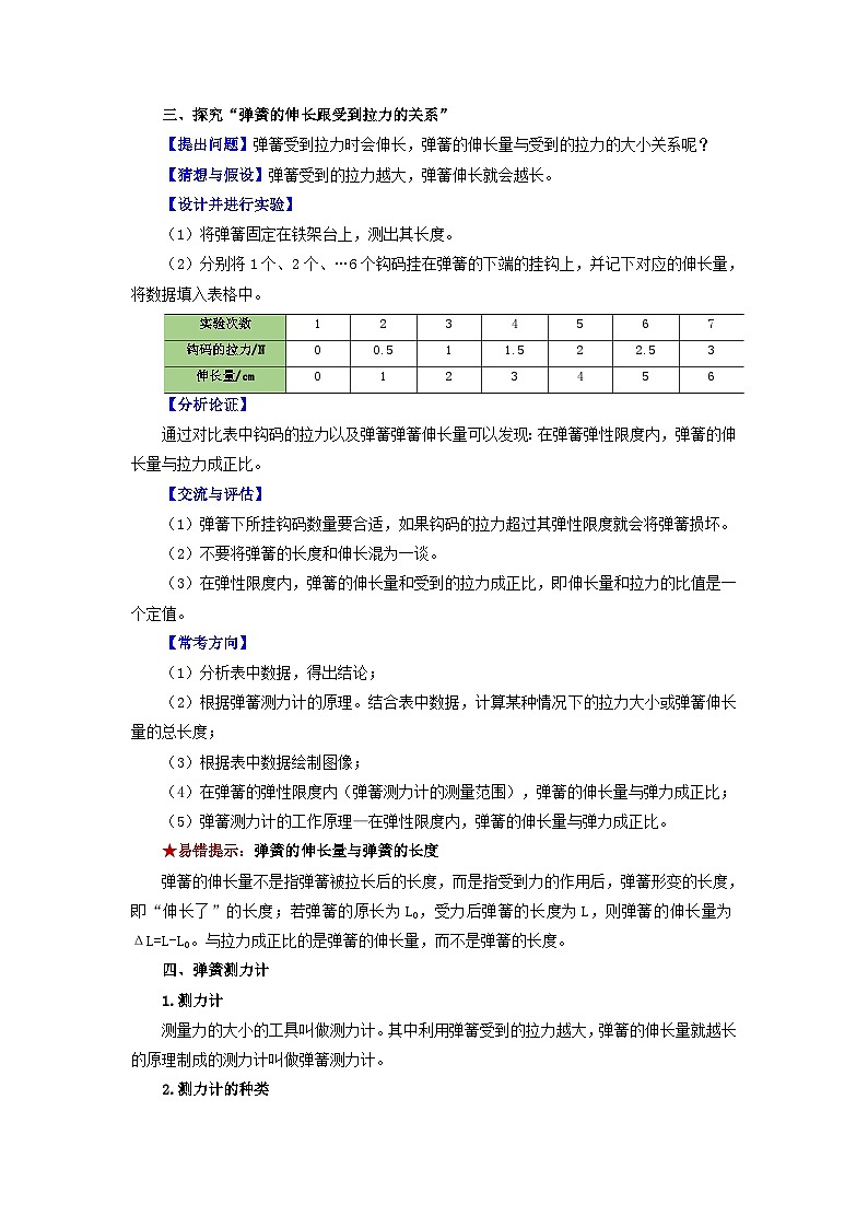 【寒假衔接讲义】人教版 初中物理 八年级下册 专题知识讲义 第02讲 弹力(学生卷)第2页
